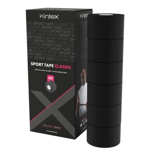 6 rolls Sport Tape 3,8cm x 10m black