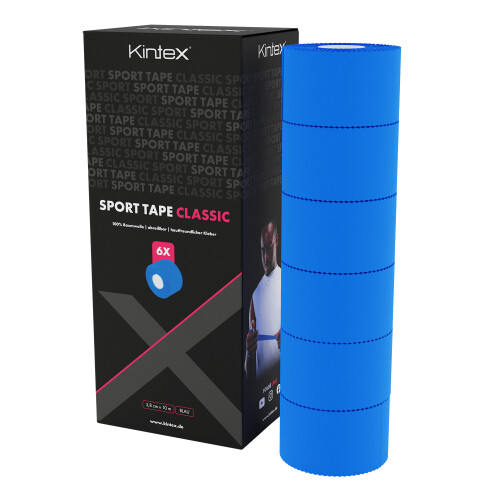 6er Box Sport Tape 3,8cm x 10m blau