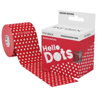 Kinesiology Tape Design 5cm x 5m Hello Dots Red